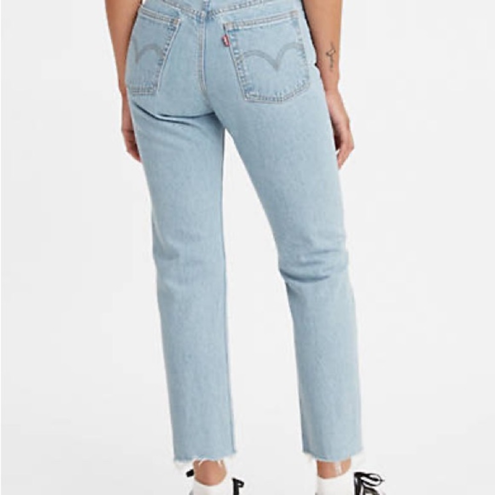 Wedgie straight levis jeans dark blue